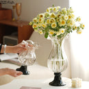 Axyaa Glass Vase: Artistic Flower Vessel for Hydroponic & Dried Flowers