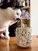 Axyaa Cartoon Cat Ceramic Tea Cup Large Capacity Coffee Mug Great Gift