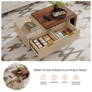 Axyaa Extendable Wood Coffee Table with Reversible Top & 2 Drawers