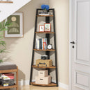 Axyaa Corner Wood Bookshelf Storage Shelves • Tribesigns Bookcase Elegant Rack