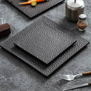 Axyaa Black Ceramic Steak Plate | Creative Sushi & Dessert Dish - Molecular Cuisine Tableware