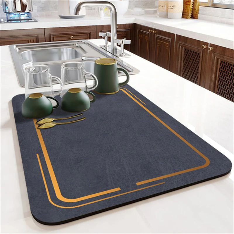 Axyaa Stripe Silicone Coasters Set, Simplistic Absorbent Table Mat & Mouse Pad