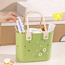 Axyaa Plastic Bath Basket: Large Capacity Handbag for Picnics, Household Storage