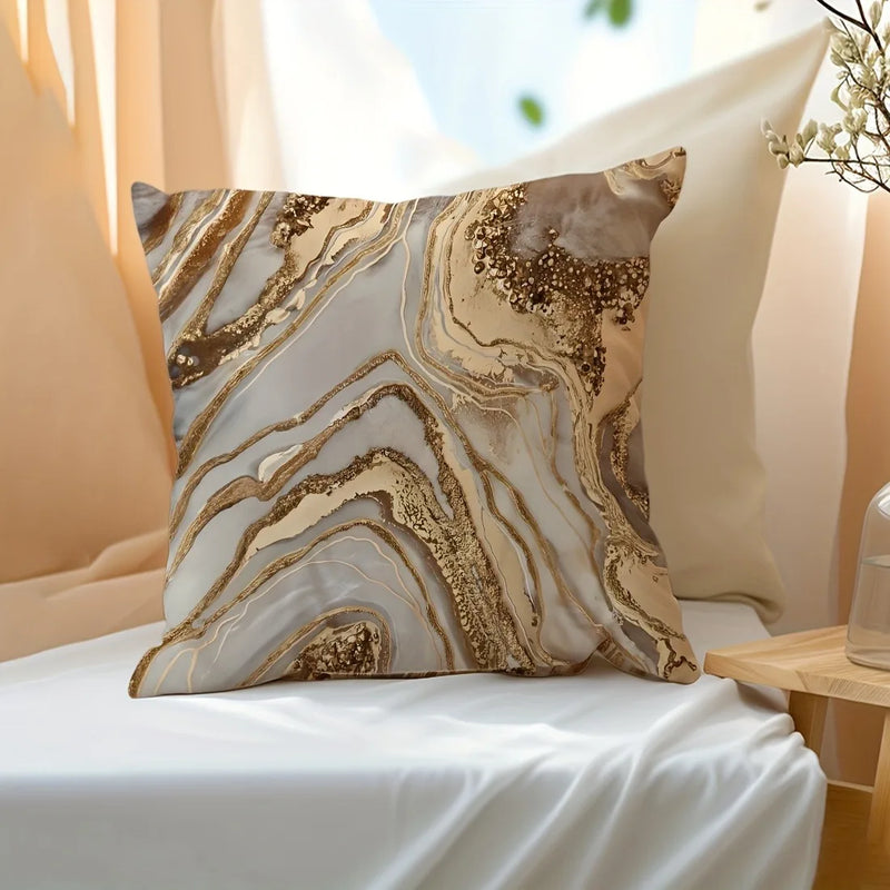 Marble Texture Printed Pillowcase for Home Decor by Axyaa