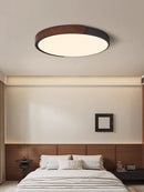 Axyaa Walnut Ceiling Lamp: Modern Nordic High-End Round Light for Bedroom, Living Room