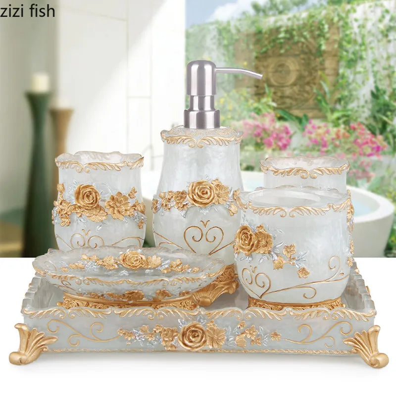 Axya Bathroom Accessories Set: Soap Dispenser, Toothbrush Holder, Cup, Soap Dish, Tray, Toilet Brush, Storage