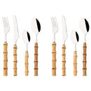 Axyaa Stainless Steel Bamboo Root Handle Cutlery Set for Kitchen Tableware