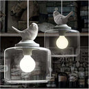 Axyaa Modern White Bird Glass LED Chandelier for Stylish Restaurants