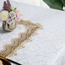 Axyaa Luxury Embroidered White Table Cloth for Elegant Dining Tables