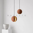 Axyaa Moon/Planet Cement Pendant Lights - Industrial Nordic Chandelier
