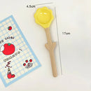 Axyaa Ceramic Tulip Spoon: Cute Kitchen Tableware Dessert Soup Spoon