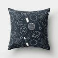 Axyaa Cartoon Star Astronaut Pillow Cover 45x45cm - Cute Moon Rocket Design.