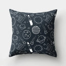 Axyaa Cartoon Star Astronaut Pillow Cover 45x45cm - Cute Moon Rocket Design.