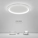Axyaa Modern Round Iron Dimmable LED Ceiling Lights for Bedroom Foyer Indoor Lighting