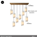 Axyaa Natural Cloud Copper Stone Chandelier for Staircase & Living Room