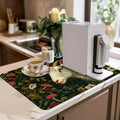 Axyaa Watercolor Forest Kitchen Mat: Absorbent, Antiskid, Quick Drain, Tableware & Dish Drying