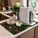 Axyaa Watercolor Forest Kitchen Mat: Absorbent, Antiskid, Quick Drain, Tableware & Dish Drying