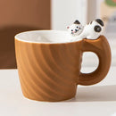 Axyaa Cartoon Cat Ceramic Mug - Cute Breakfast Tea Cup for Home Office