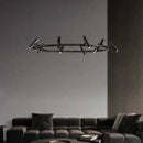 Axyaa Round Ring Chandelier Kitchen Pendant Spotlight - Black Suspension Ceiling Hanging Lamp