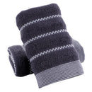 Axyaa Cotton Bath Towels - Set of 2, 34x74cm, Stripe Embroidered Hotel Home Spa Gym Gift