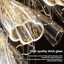 Axyaa Luxury Petal Chandelier Glass Hanging Lamps for High Ceiling Decor