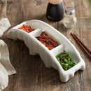 Axyaa Ceramic Arch Bridge Snack Plate for Dessert, Sushi, Molecular Cuisine