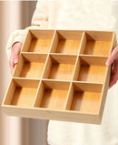 Axyaa Bamboo Woven Tray Bread Dim Sum Candy Snack Storage Basket