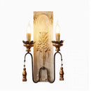 Axyaa Solid Wood Carving Wall Lamp Vintage Rural French Style