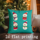 Axyaa Christmas Snowman Santa Pillows for Sofa Bedroom Car - Rectangular Cushion Cover