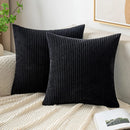 Axyaa Christmas Red Striped Corduroy Pillow Covers Set