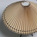 Axya Modern Wood Base Table Lamp with Pleats & LED Bulb