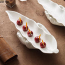 Axyaa Ceramic Dessert Plate Set: Creative Sushi & Snack Serving Dishes.
