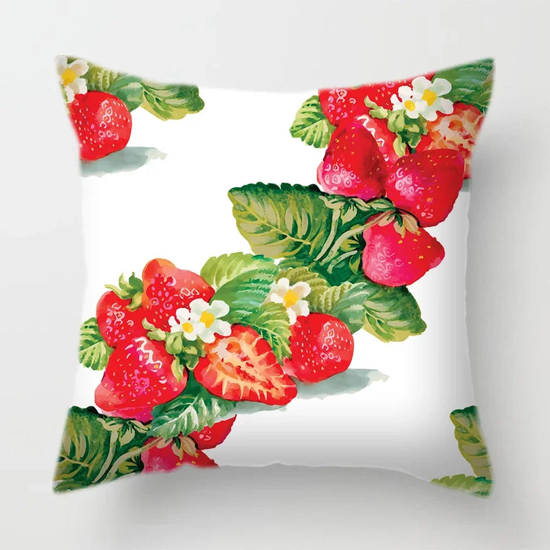 Tropical Plants Parrot Feather Cushion Cover for Sofa by Axyaa