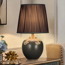 Axyaa Modern Black Ceramic LED Table Lamp for Home Bedroom Decor