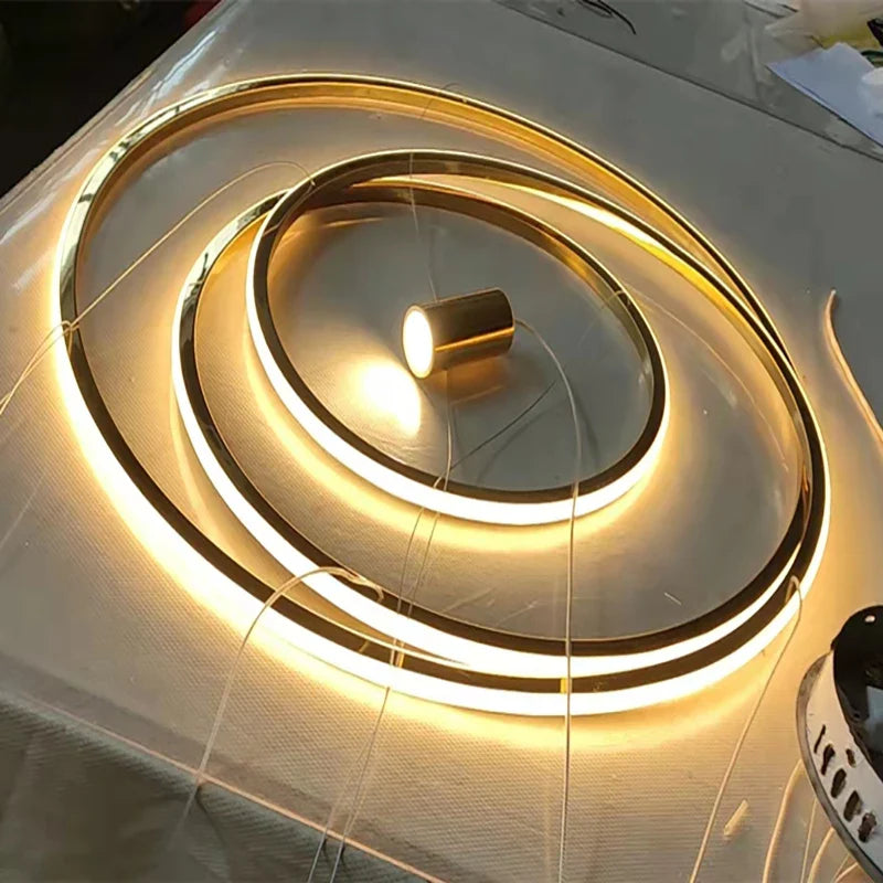 Axyaa LED Circle Chandelier for Living Room Dining Bedroom Exhibition Hall