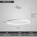 Axyaa Black Circle LED Chandelier Dimmable Pendant Light for Modern Home Decor