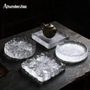 Axya Crystal Glass Coaster Set for Home Decor & Jewelry Display