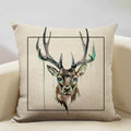 Elk Animal Cushion Cover Sofa Decor Pillow Case Linen Home Decor Axyaa