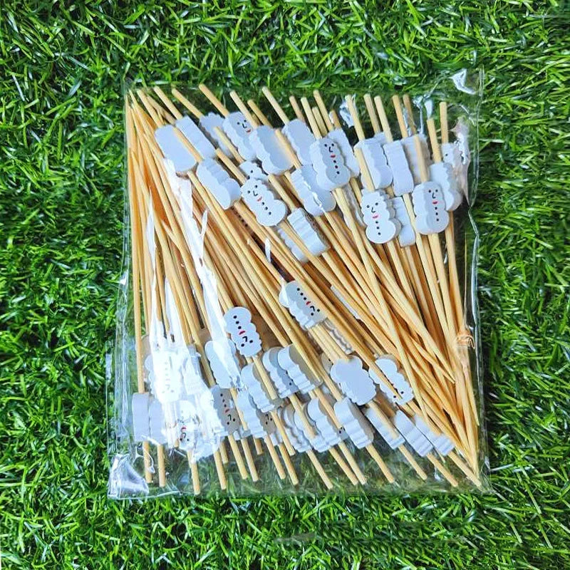 Axyaa Christmas Fruit Skewers: Santa Claus, Snowflake, Xmas Tree Forks