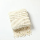 Axyaa Pink Tassels Throw Blanket: Soft, Textured, Cozy Knitted Blanket for Sofa, Couch