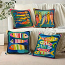Colorful Fish Pattern Pillow Cover by Axyaa - Sofa Bedroom Car Cushion Cover