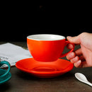 Axya Ceramic Coffee Cup Set with Saucer - 300ml Tea Mug for Home and Office
