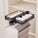 Axyaa Telescopic Pants Rack: Damping Clothes Hanging, Wardrobe Slide Rails, Aluminum Alloy.