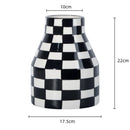 Axyaa Checkered Ceramic Tall Vase: Geometric Home Decor Flowerpot & Terrarium