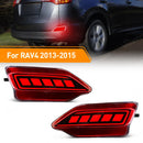 Axyaa LED Rear Bumper Reflector Lights for Toyota RAV4 2013-2015 Dynamic Flow Signal