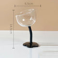 Axyaa Clear Flower Base Bent Stem Goblet 200ml Drinking Glass Set