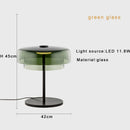 Axyaa Glass Amber Green LED Table Lamp for Luxurious Living Spaces