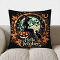 Axyaa Autumn Pumpkin & Leaves Pillow Cover for Sofa, Bedroom, Car