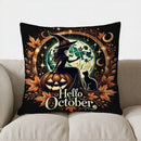 Axyaa Autumn Pumpkin & Leaves Pillow Cover for Sofa, Bedroom, Car