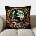 Axyaa Autumn Pumpkins & Leaves Pillow Cover for Sofa, Bedroom, Car